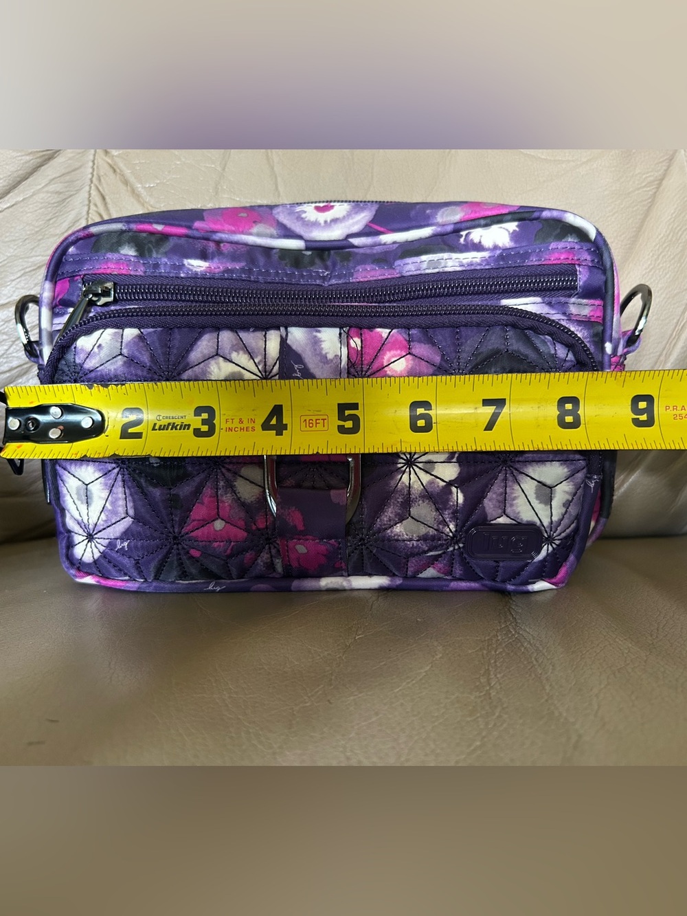 Lug Carousel Watercolor Purple Crossbody Belt Bag EUC - Picture 8 of 15